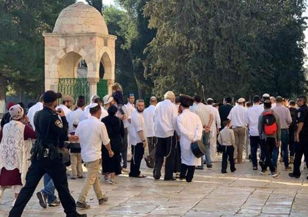 عشرات المستوطنين يدنسون الحرم القدسي الشريف