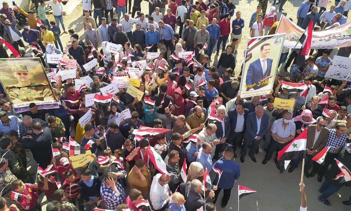 تظاهرات حاشدة شمال حلب تطالب بإنهاء الاحتلال التركي للأراضي السورية