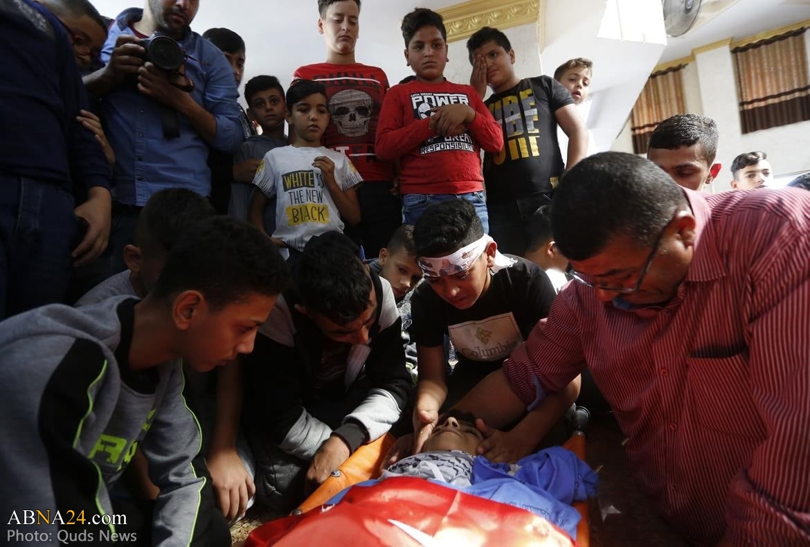 “Triste despedida de un niño palestino de 13 años asesinado a tiros por las fuerzas de ocupación israelíes”