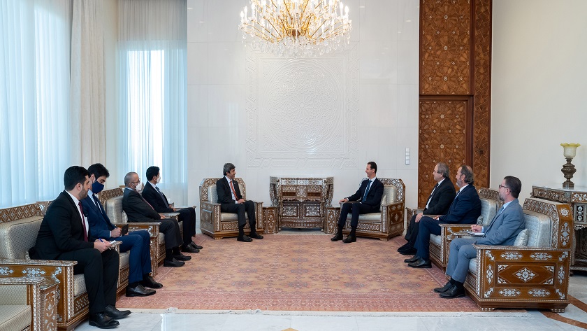 Syrian President meets UAE Foreign Minister in Damascus