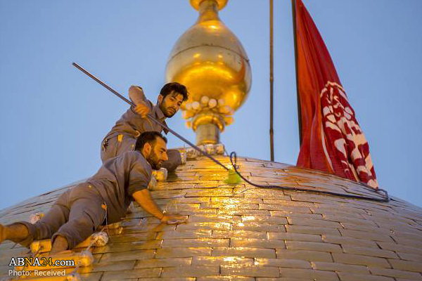 Видео / Мойка купола Храма Имама Хусейна (мир ему)