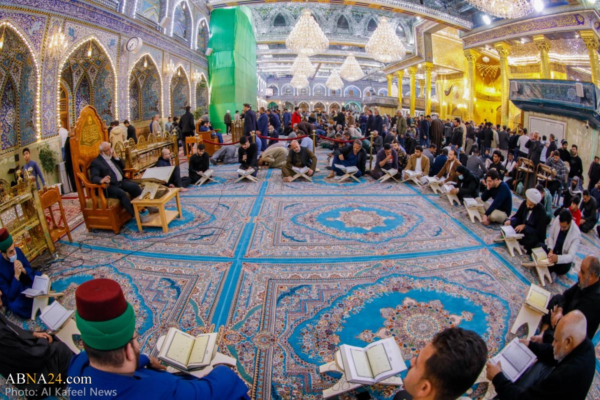 Quranic program to teach correct recitation to pilgrims at courtyard of Aba al-Fadl al-Abbas holy shrine