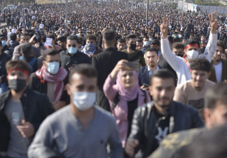 تجدد التظاهرات الطلابية في السليمانية للمطالبة بمنح مالية مخصصة لهم