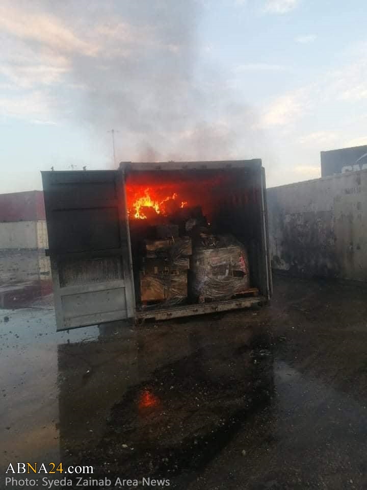 Photos: Israeli aggressors attack Latakia Port area in Syria 