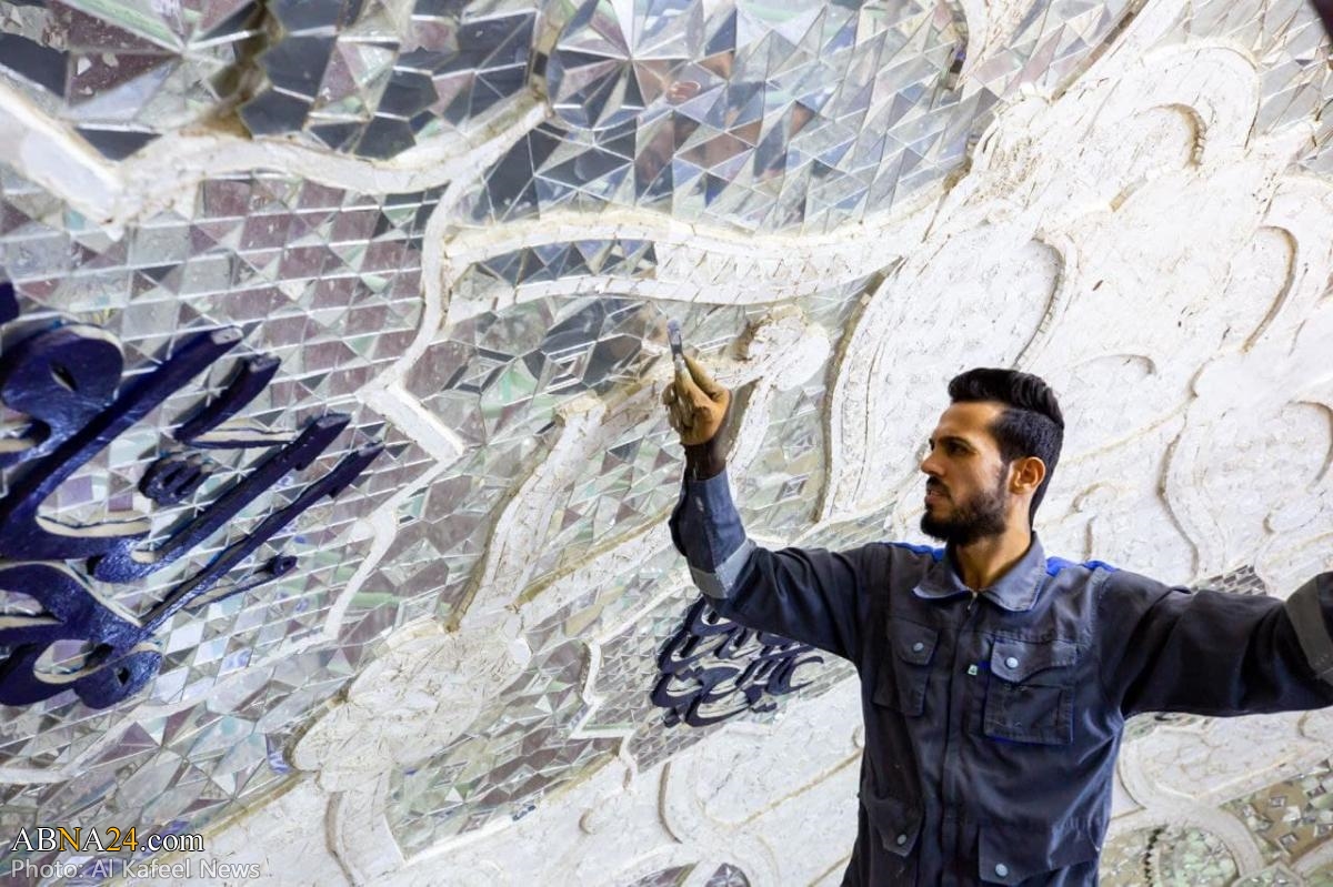 Starting maintenance and glazing dome of Aba al-Fadl al-Abbas shrine from inside (+Photos)