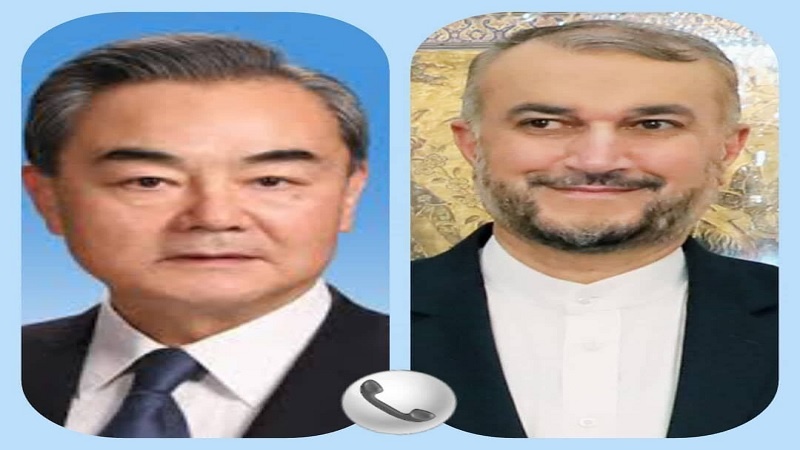 ایران اور چین کے وزرائے خارجہ کی ٹیلیفون پر گفتگو