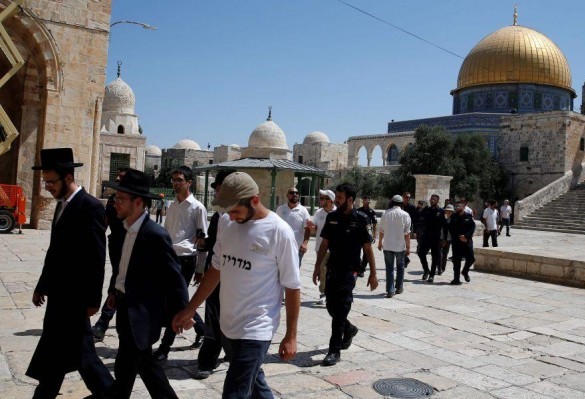 مستوطنون يقتحمون الأقصى واعتقال 14 فلسطينيا بالضفة